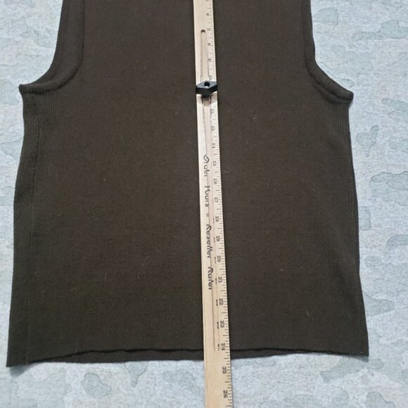 Vintage Montgomery Ward Sweater Vest Mens Large Brown V-Neck Sleeveless - Picture 5 of 6